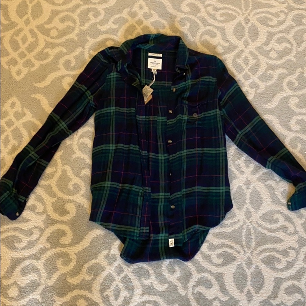 American Eagle Amazingly Soft Plaid Shirt